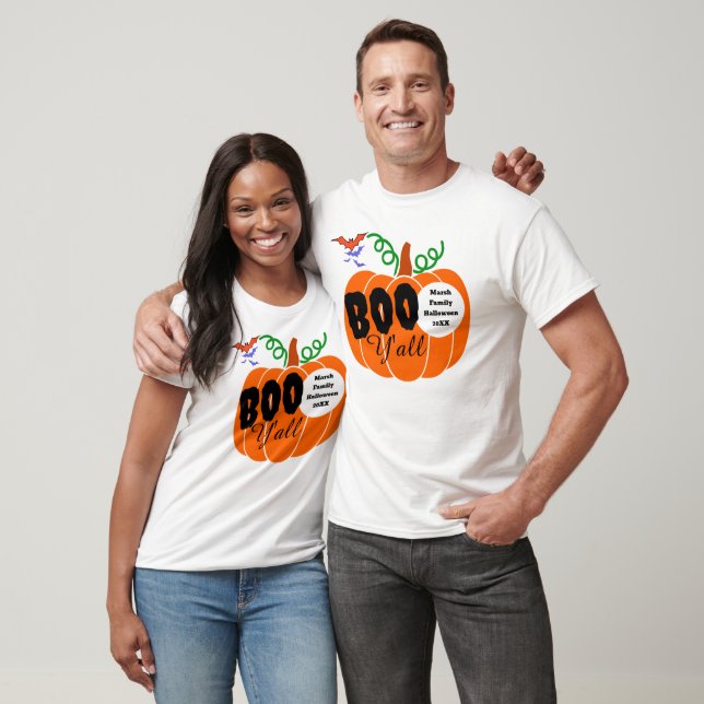 Boo Yall Tee, Custom Family Name Year Halloween T-Shirt (Unisex)