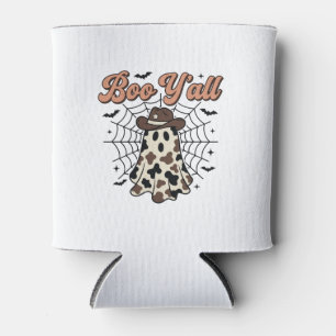Boo Yall Western Ghost Halloween Design Can Cooler