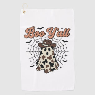 Boo Yall Western Ghost Halloween Design Golf Towel