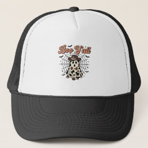 Boo Yall Western Ghost Halloween Design Trucker Hat