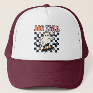 Boo Yeah - Retro Cute Ghost Skateboard Trucker Hat