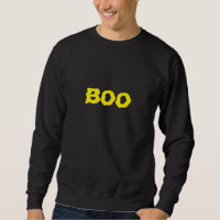 Boo yellow black spooky typography Halloween