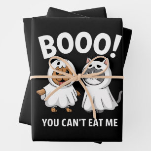 Boo You Can't Eat Me Dogs And Cats Funny Halloween Wrapping Paper Sheet