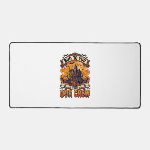 Boo You Our Crew Haunted House Halloween_1 Desk Mat