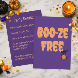 Boo‑ze Free | Halloween Sober Party Invitation