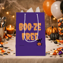Boo‑ze Free | Halloween Sober Party Medium Gift Bag