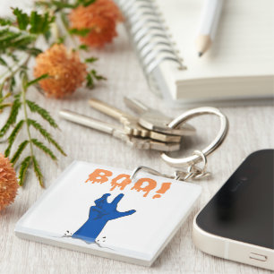 BOO! Zombie Hand Halloween Design Key Ring