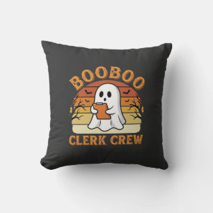 Booboo Clerk Crew Halloween Ghost Design_1 Cushion