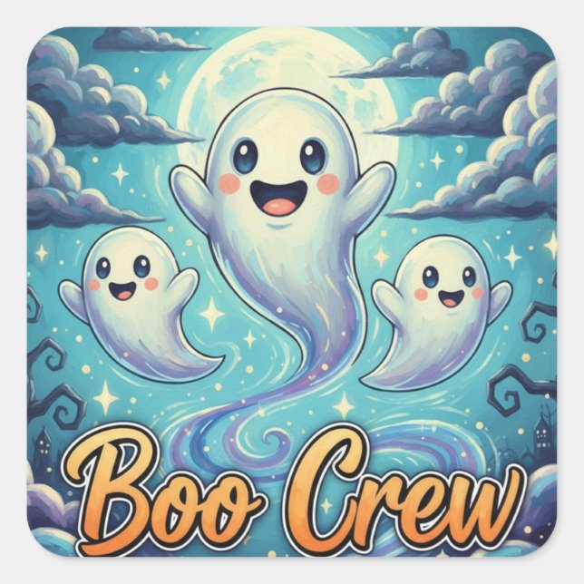 BooCrew Square Sticker (Front)