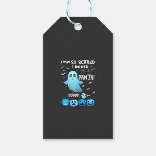 Booed Pants Halloween Ghost Blue Pumpkins Gift Tags