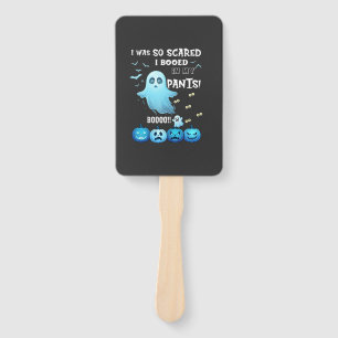 Booed Pants Halloween Ghost Blue Pumpkins Hand Fan