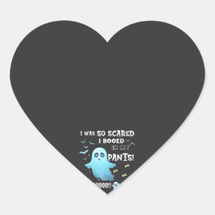 Booed Pants Halloween Ghost Blue Pumpkins Heart Sticker