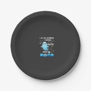 Booed Pants Halloween Ghost Blue Pumpkins Paper Plate