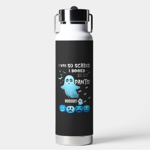 Booed Pants Halloween Ghost Blue Pumpkins Water Bottle