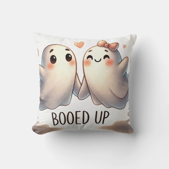 Booed Up Ghost Couple Cushion (Front)