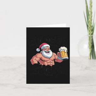 Booger Sugar Santa Funny Muscular Christmas Meme B Card