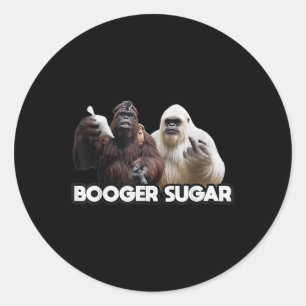 Booger Sugar Sasquatch Yeti Nose Beers Funny Adult Classic Round Sticker