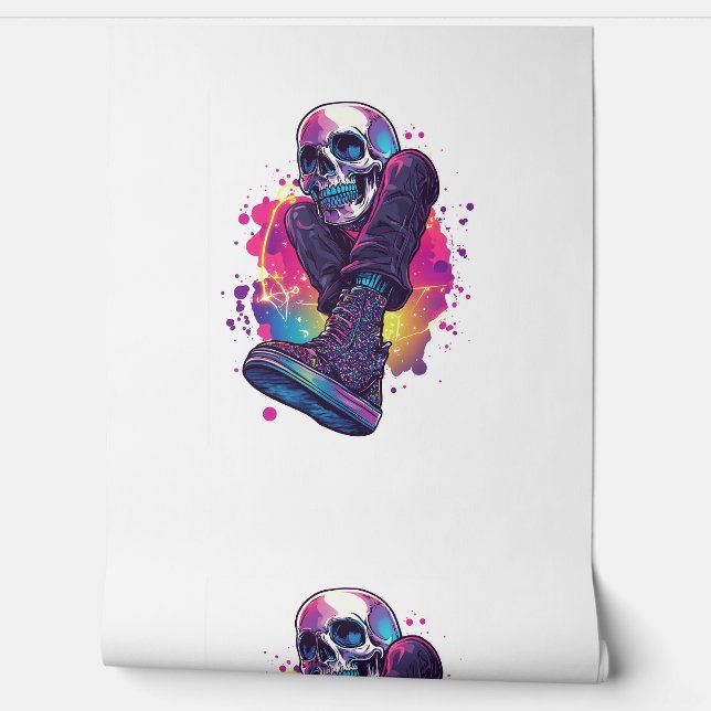 Boogie Bones – Funny 70s Disco Skull Wallpaper (Unrolling)