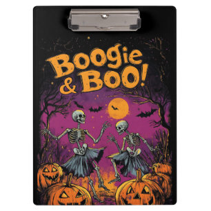 Boogie & Boo! - Halloween Skeletons and Pumpkins Clipboard
