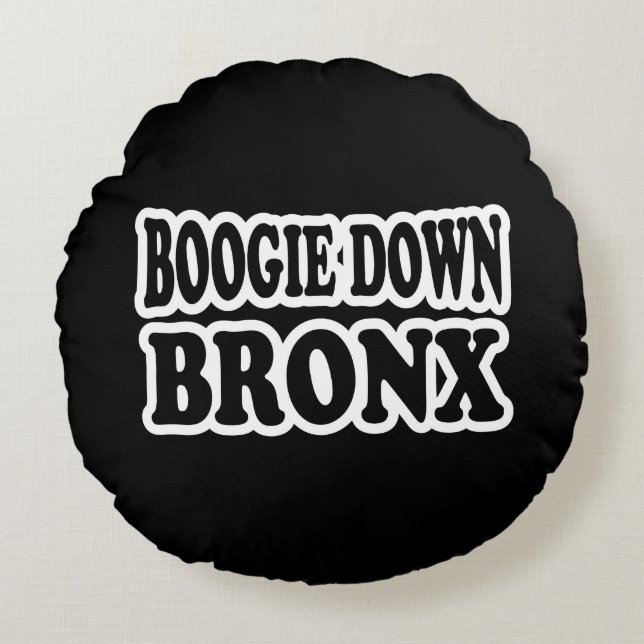 Boogie Down Bronx, NYC Round Cushion (Front)