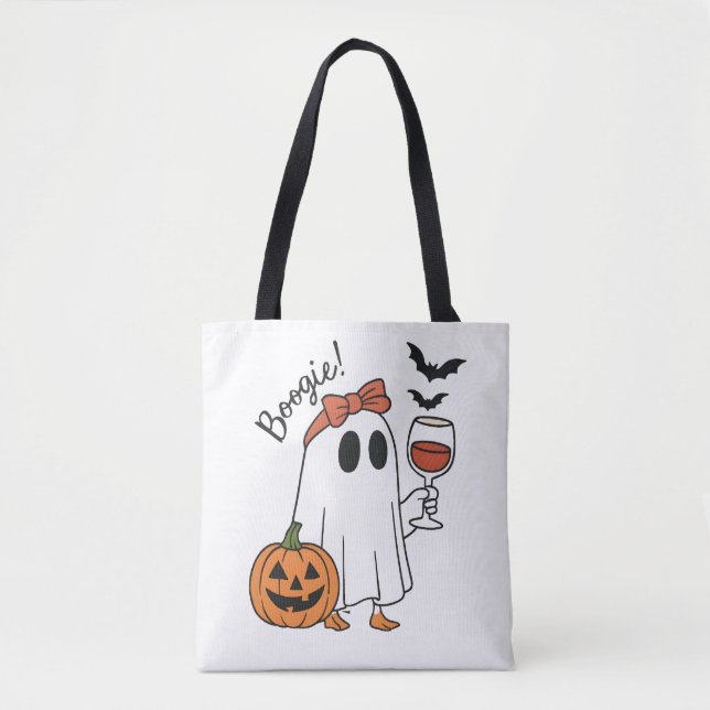 Boogie Halloween Ghost Tote Bag (Front)
