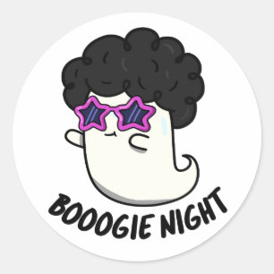 Boogie Night Funny Halloween Ghost Pun  Classic Round Sticker