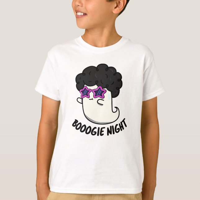 Boogie Night Funny Halloween Ghost Pun  T-Shirt (Front)