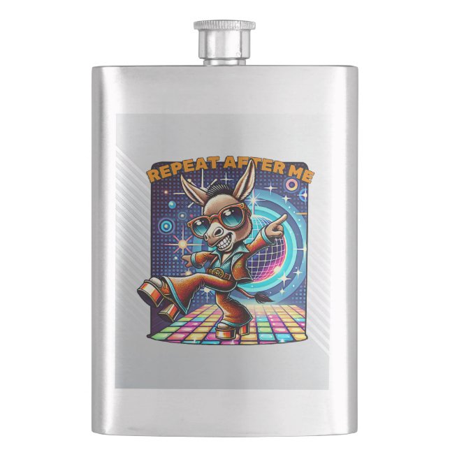 Boogie Woogie Burro Hip Flask (Front)