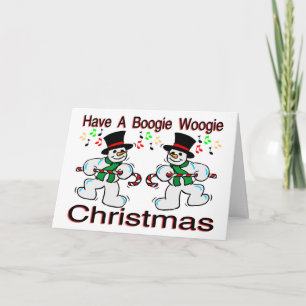 Boogie Woogie Christmas Snowmen Holiday Card