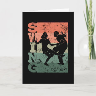 Boogie Woogie Swing Dancing Retro Colours Vintage Card
