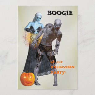 Boogie Zombie Halloween Party Invitation