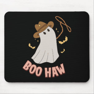 BooHaw Ghost Halloween Cowboy Cowgirl Costume Ret Mouse Mat