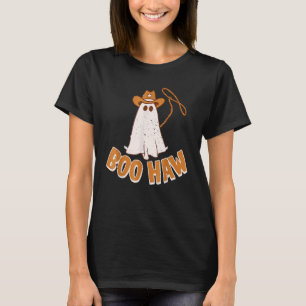 BooHaw Ghost Halloween Cowboy Cowgirl Costume Retr T-Shirt