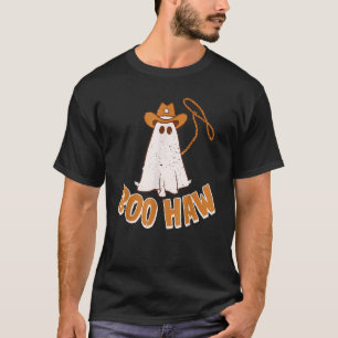 BooHaw Ghost Halloween Cowboy Cowgirl Costume Retr T-Shirt
