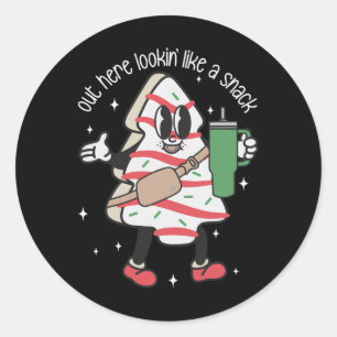 Boojee Christmas Tree Cake Out Here Lookin Like A Classic Round Sticker