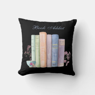 Book Addict Customisable Toss   Throw Pillow