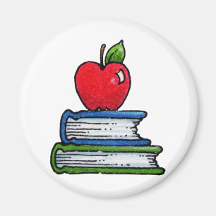 Book and apple magnet