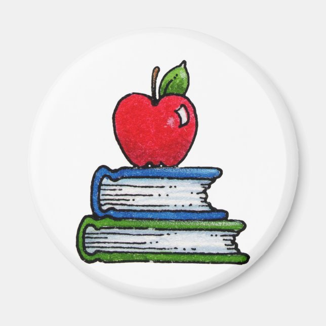 Book and apple magnet (Front)