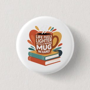 Book and Brew Bliss 3 Cm Round Badge
