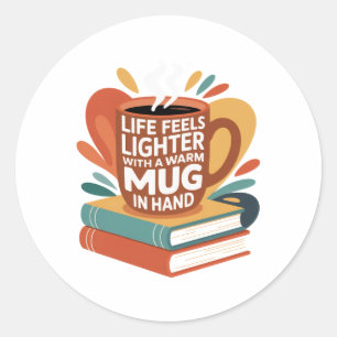 Book and Brew Bliss Classic Round Sticker