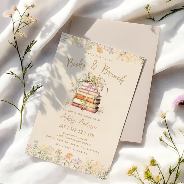 Book and Brunch Floral Bridal Shower Invitation (Creator Uploaded)