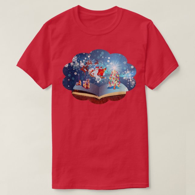 Book and fairy Christmas reading reader  T-Shirt (Design Front)