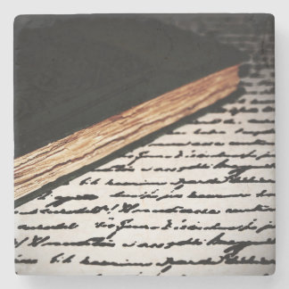 Book and Letter Stone Coaster