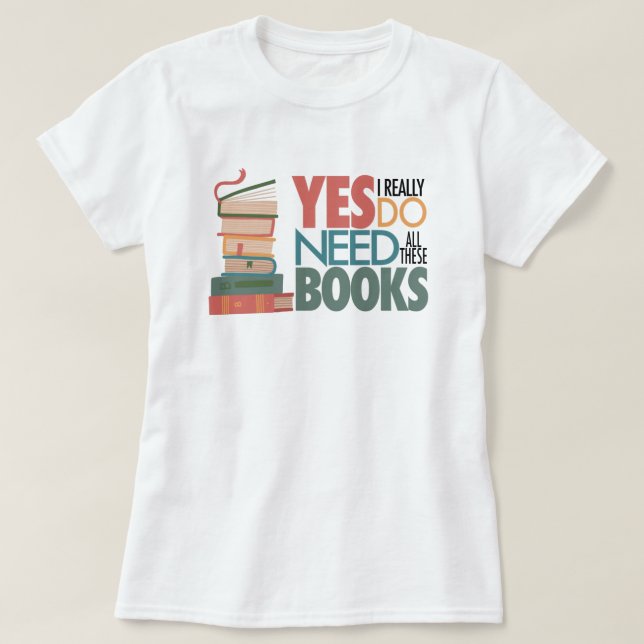 Book and Reading Love T-Shirt (Design Front)