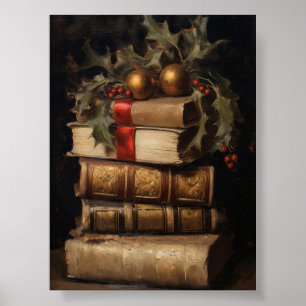 Book Art Still Life Christmas Poster