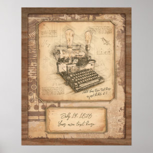 Book Author / Writer / Publisher. Vintage Art Gift Poster