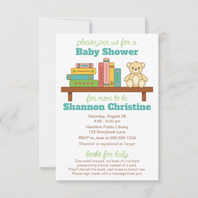 Book Baby Shower | Books for Baby Invitation (Front)