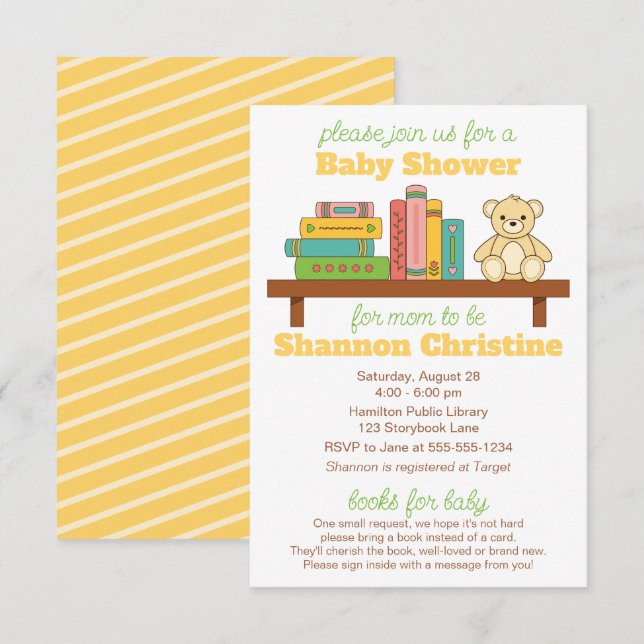 Book Baby Shower | Books for Baby Invitation (Front/Back)