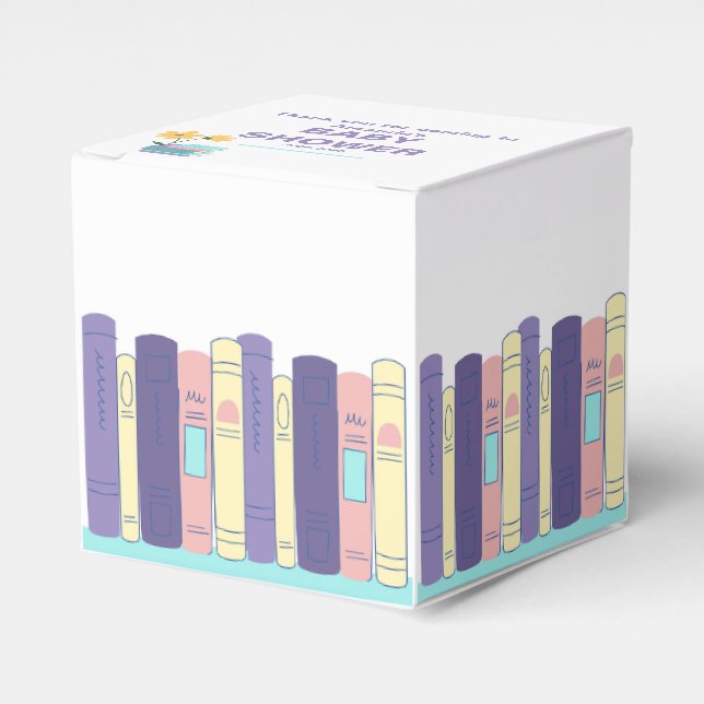 Book Baby Shower, Brunch and Books, Gender Neutral Favour Box (Front Side)