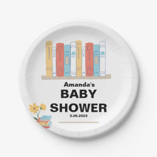 Book Baby Shower, Brunch and Books, Gender Neutral Paper Plate